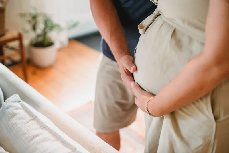 pregnant couple close up