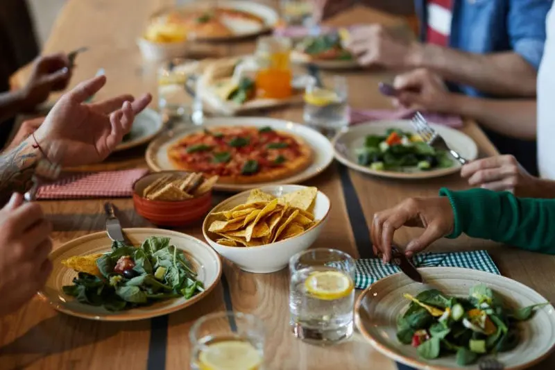 Lots of food on plates